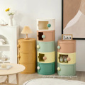 Cream Style Bedroom Round Storage Cabinet